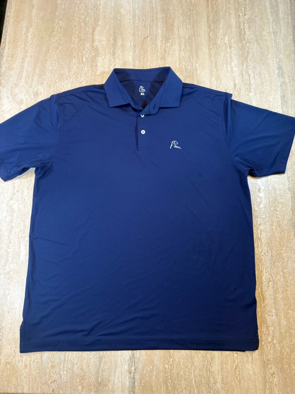 Rhoback Mens XL Blue Short Sleeve Performance Polo Golf Shirt Ridge Logo